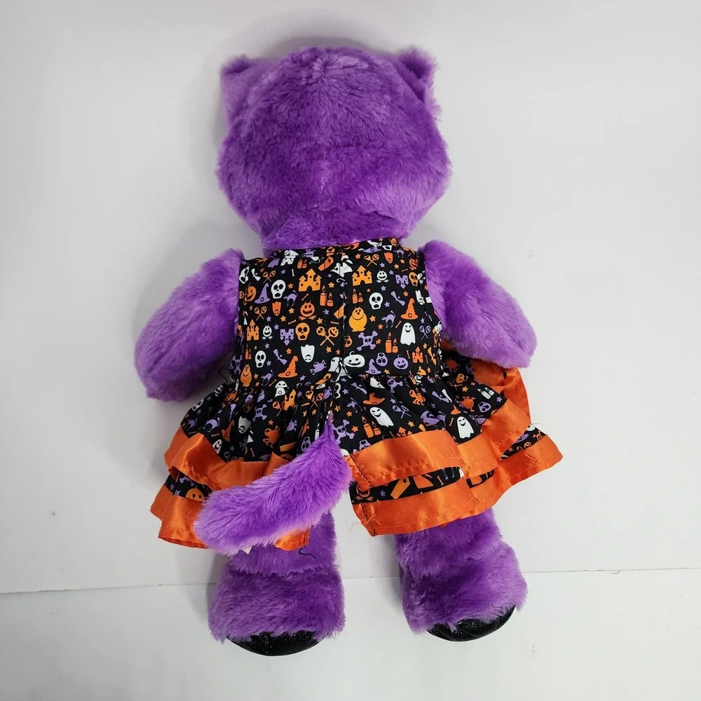Build A Bear Purple Cat Plush Halloween Dress‎ Voice Box Meow